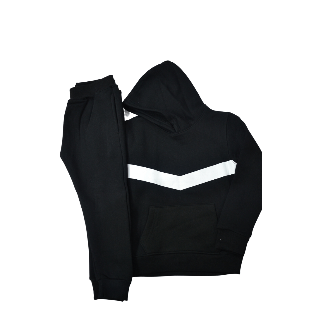 Black Stripped Tracksuit - Miniwears