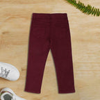 Blood Red Cotton pants for Girls - Miniwears