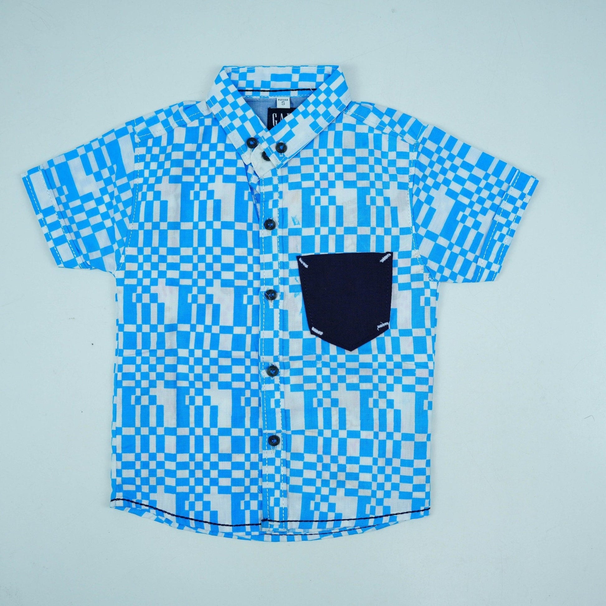 Blue Cotton Dress Shirt - Miniwears
