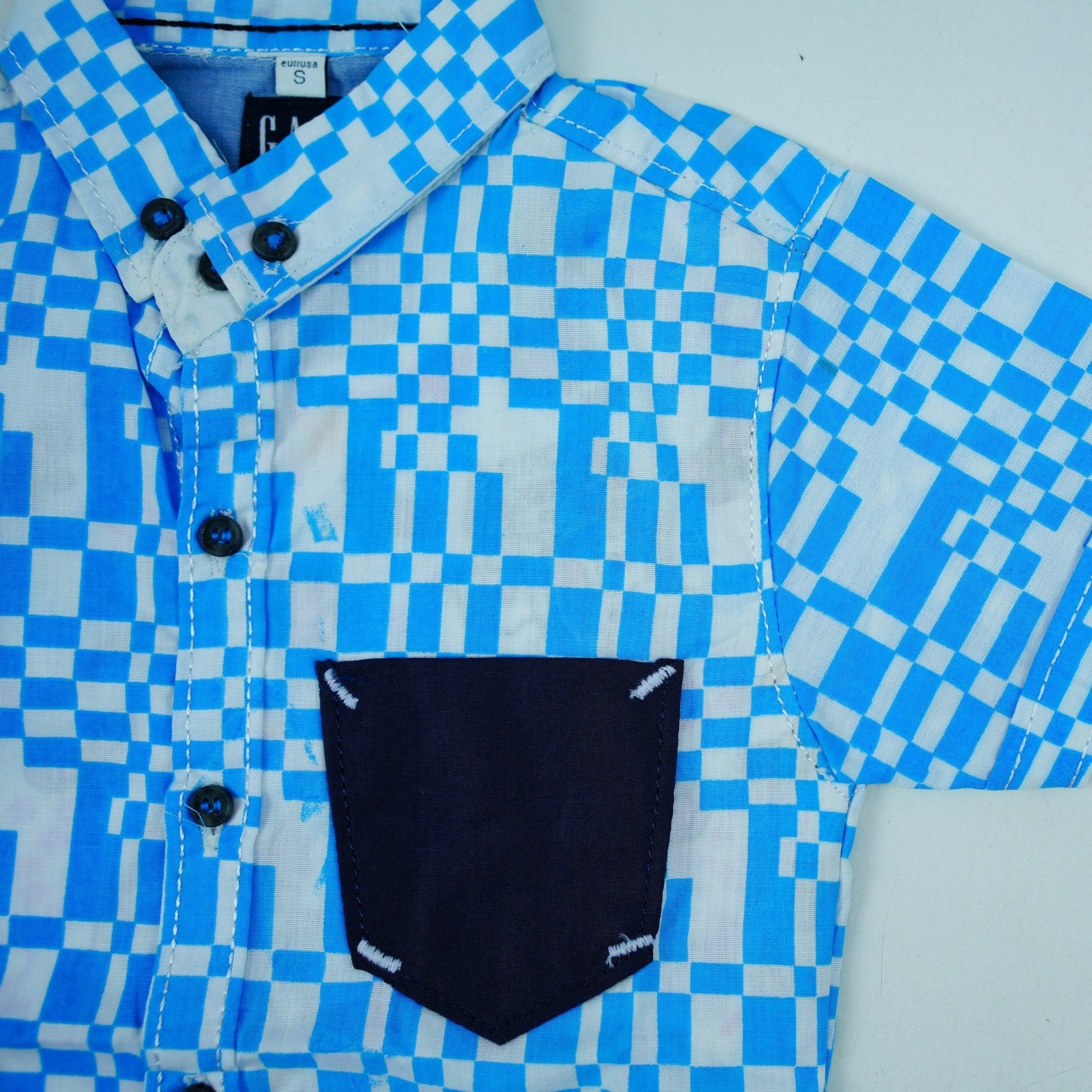 Blue Cotton Dress Shirt - Miniwears