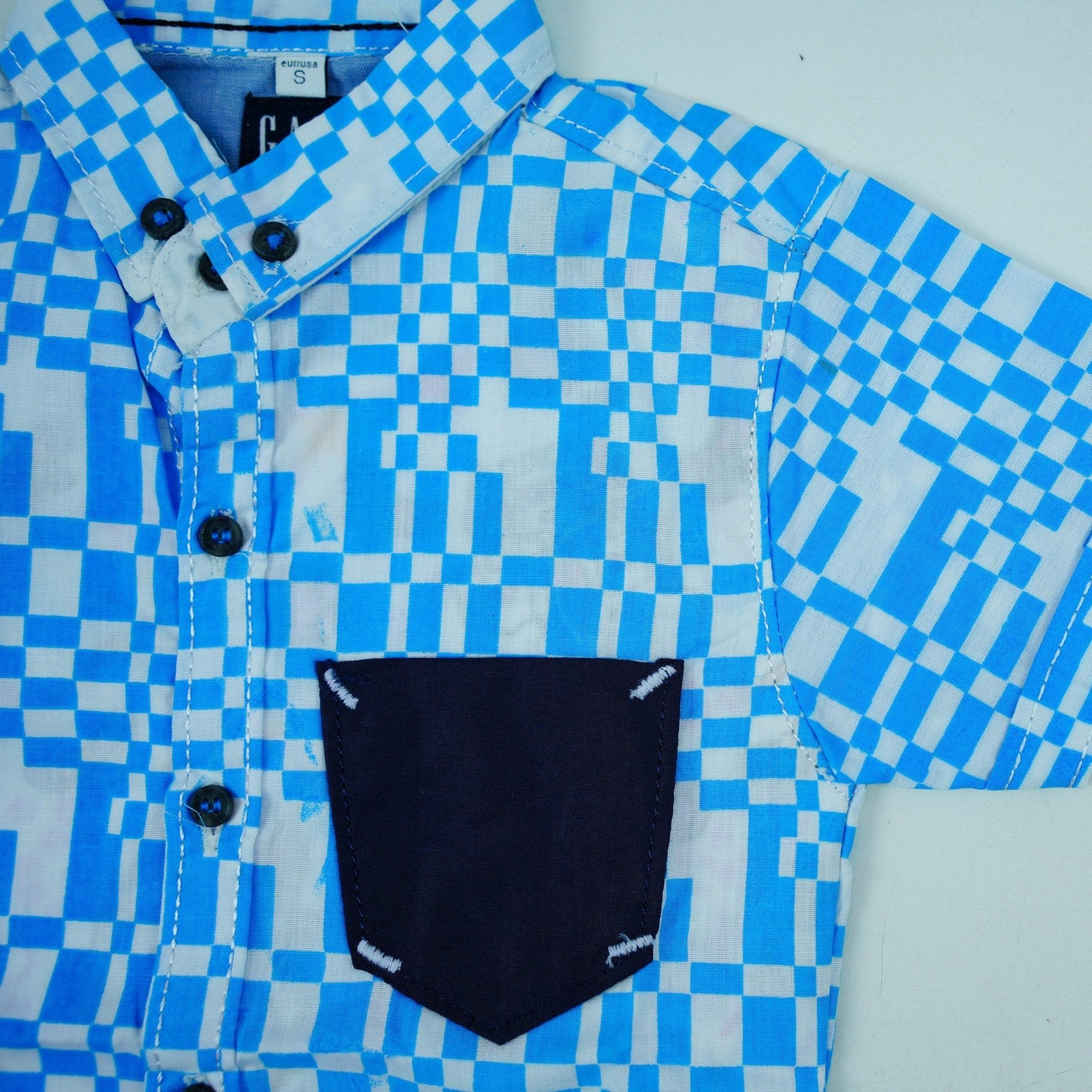 Blue Cotton Dress Shirt - Miniwears