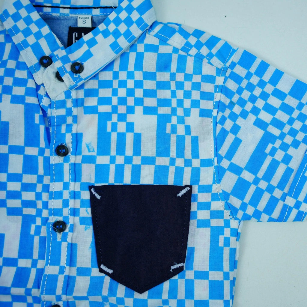Blue Cotton Dress Shirt - Miniwears