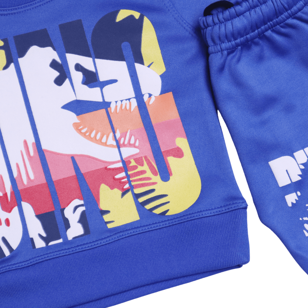 Blue Dino 3d Printed Tracksuit (Fleece) - Miniwears