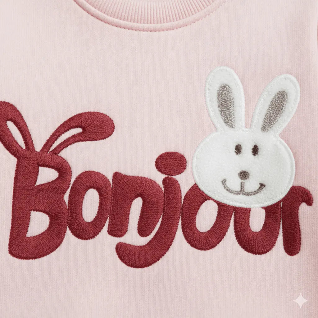 Bonjour Light Pink Tracksuit - Miniwears