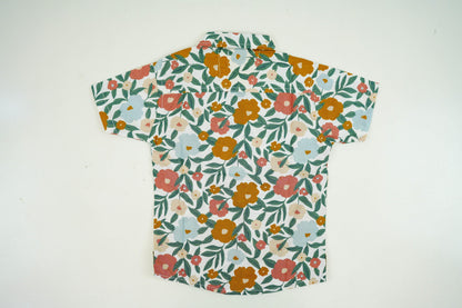 Multicolored Leaf Cotton Dress Shirt - Miniwears