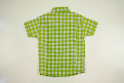 Green Checked Cotton Dress Shirt - Miniwears