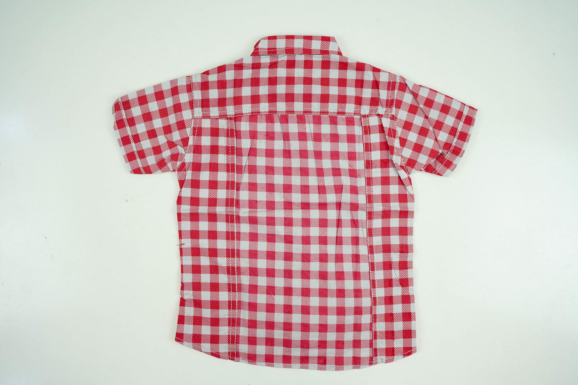 Red Checked Cotton Dress Shirt - Miniwears