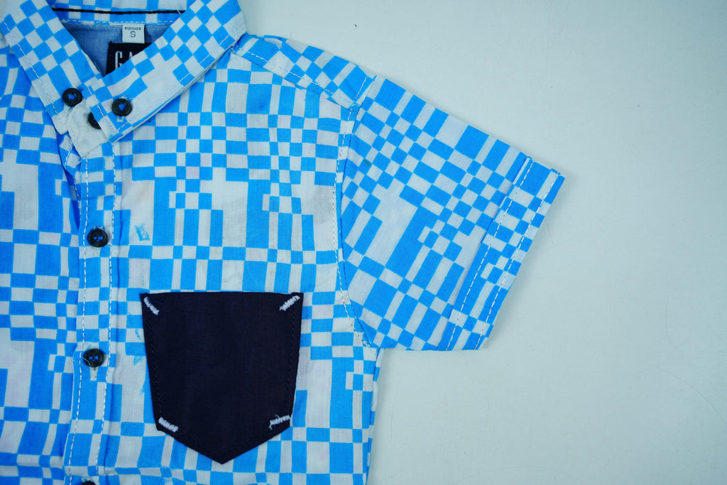 Blue Cotton Dress Shirt - Miniwears