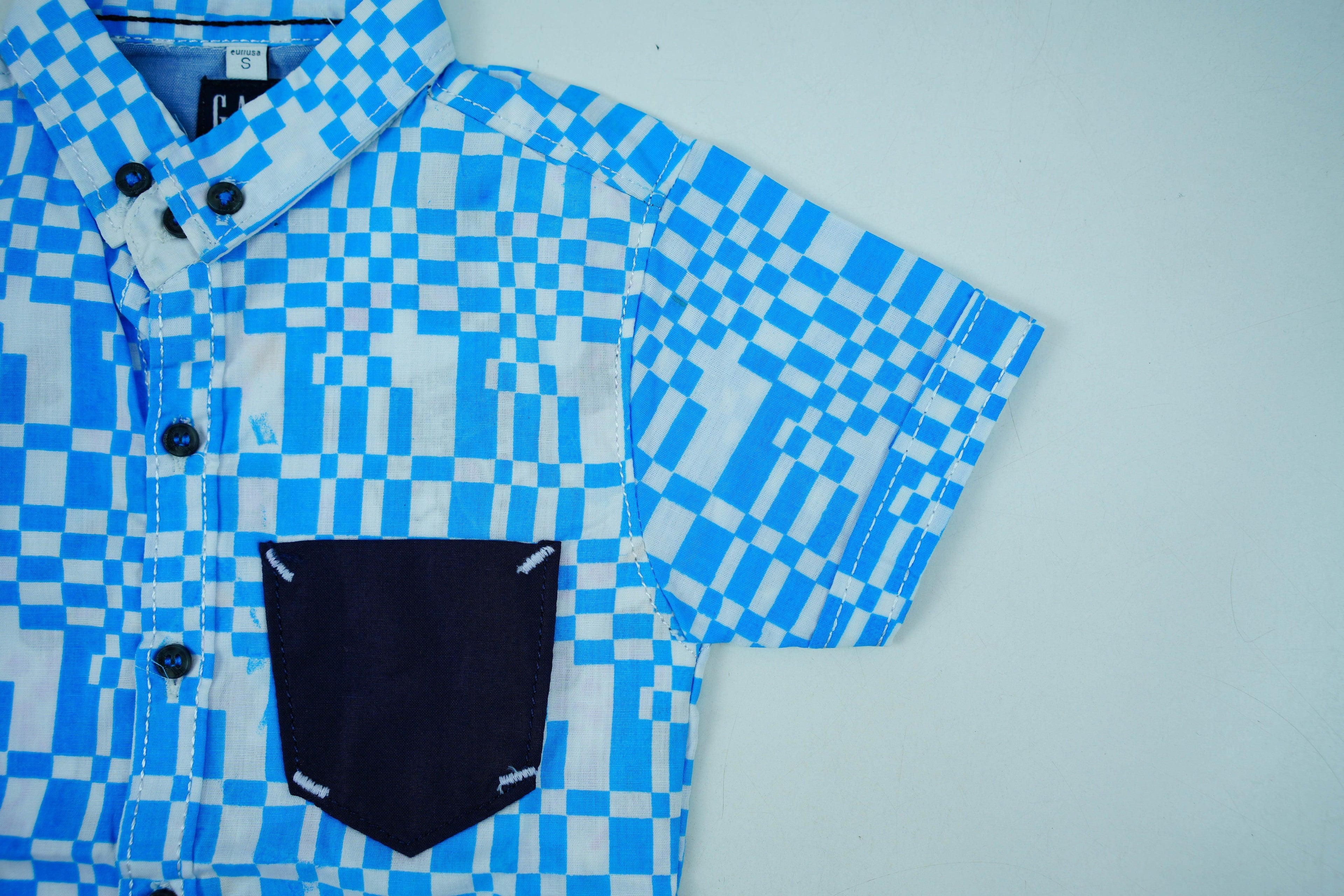 Blue Cotton Dress Shirt - Miniwears