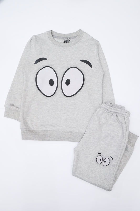 Eyes Tracksuit Heather Grey (cotton fleece 3 season stuff)