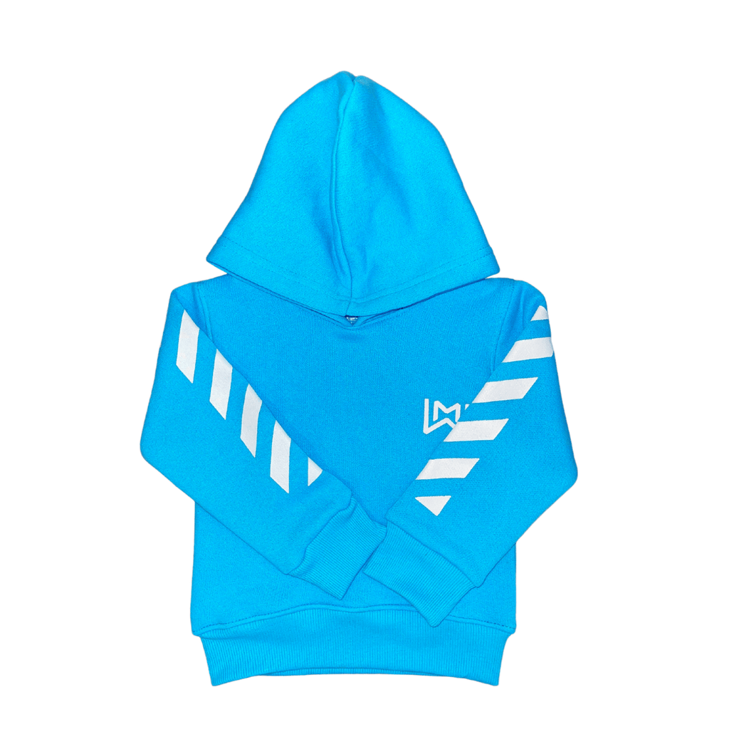 Fleece Sky Blue Arm Printed Tracksuit (Unisex) - Miniwears