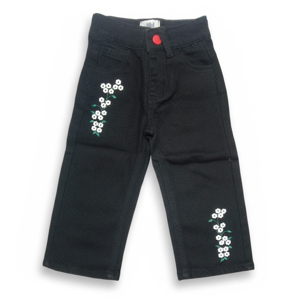 Flower Black Pant - Miniwears