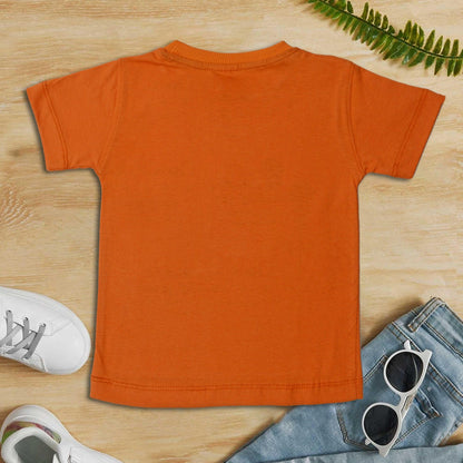 Girls Cotton Orange Tshirt - Miniwears