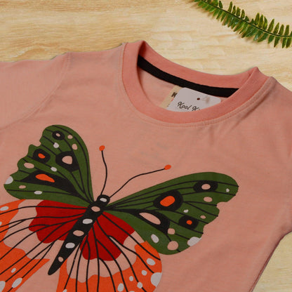 Girls Cotton Pink Tshirt - Miniwears