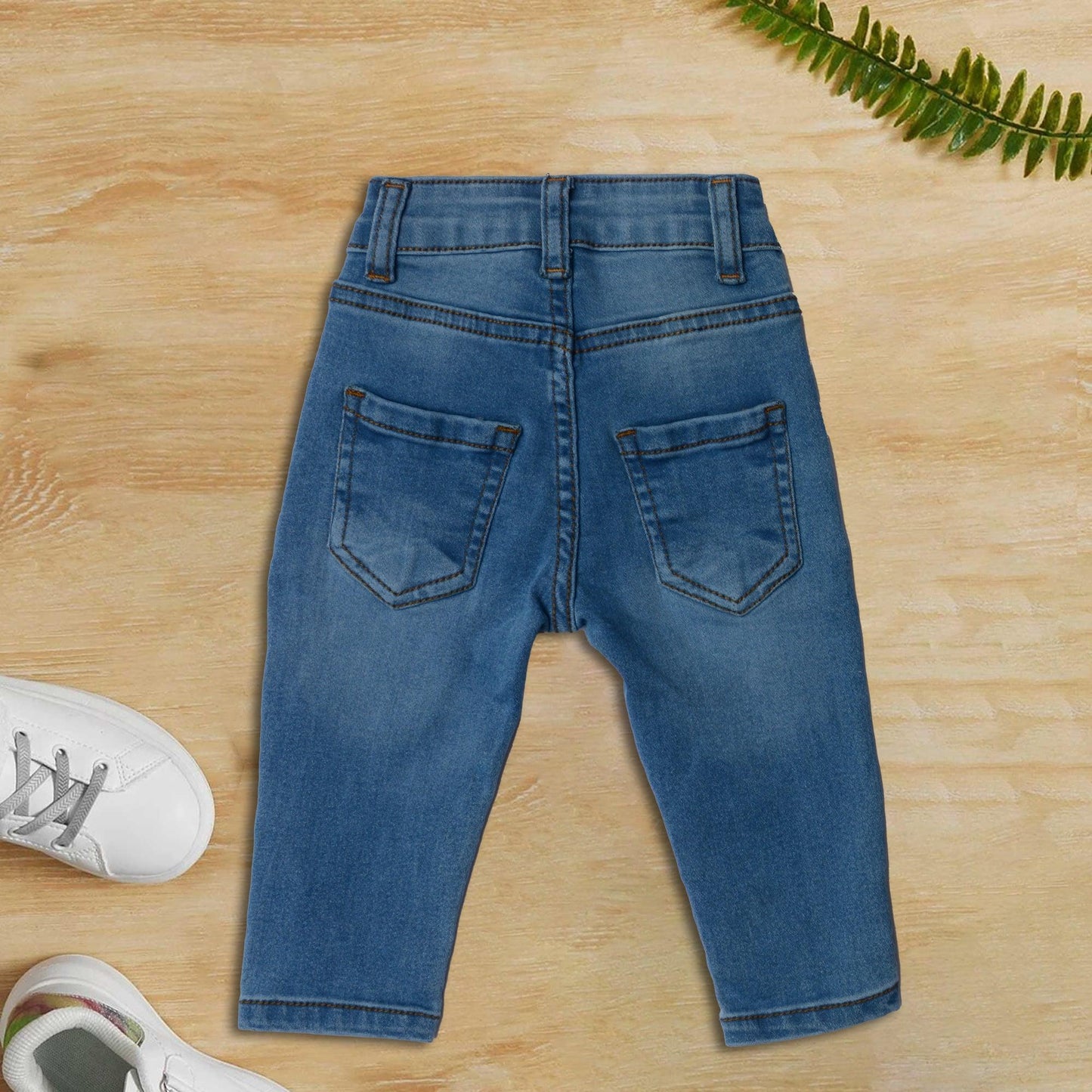 100% Pure Denim Pants for Girls (Light Blue) - Miniwears