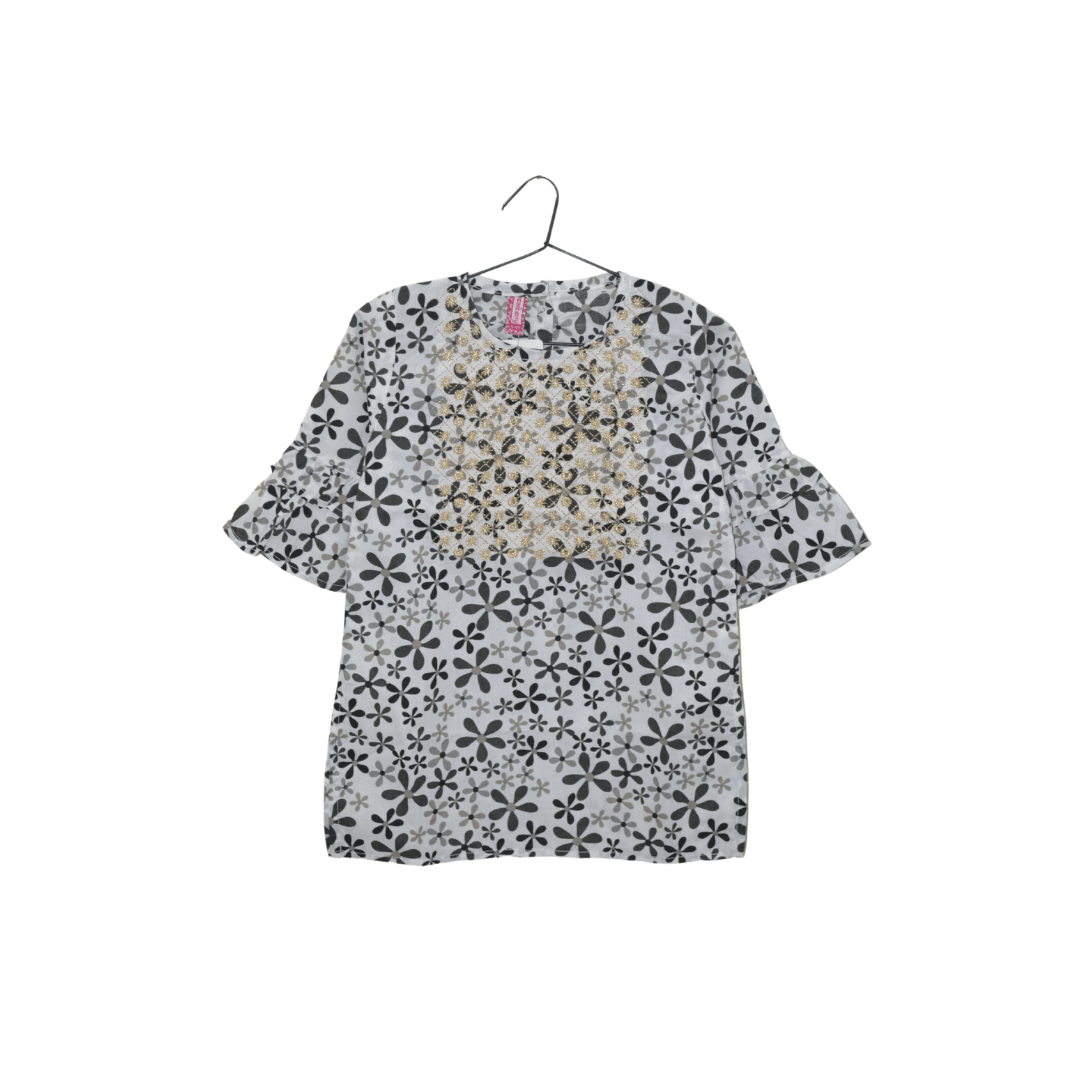 Girls Black White kurti - Miniwears