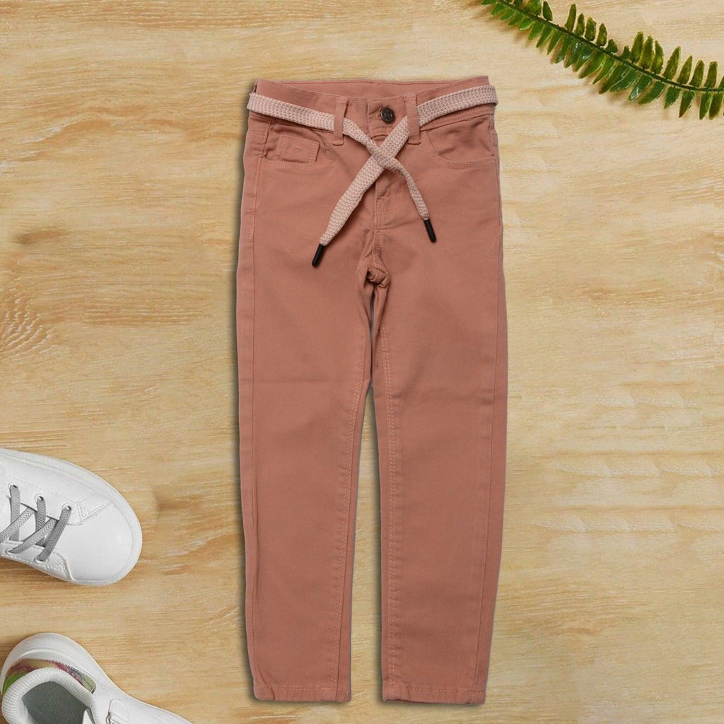 Girls Skin Colored Cotton Pants - Miniwears