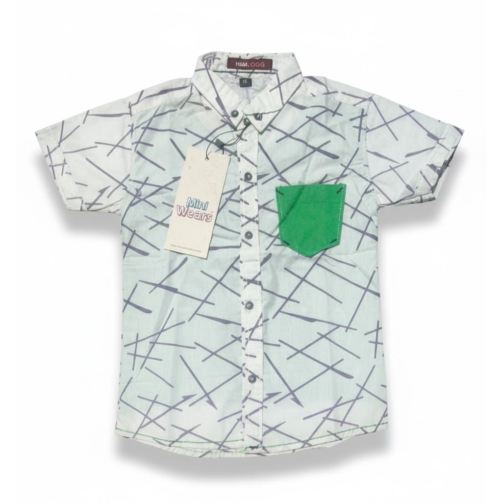 Green Pocket Half Sleeve Shirt - Miniwears