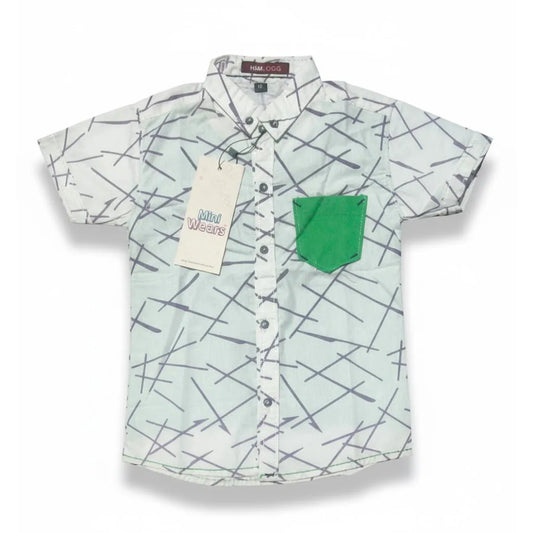 Green Pocket Half Sleeve Shirt - Miniwears