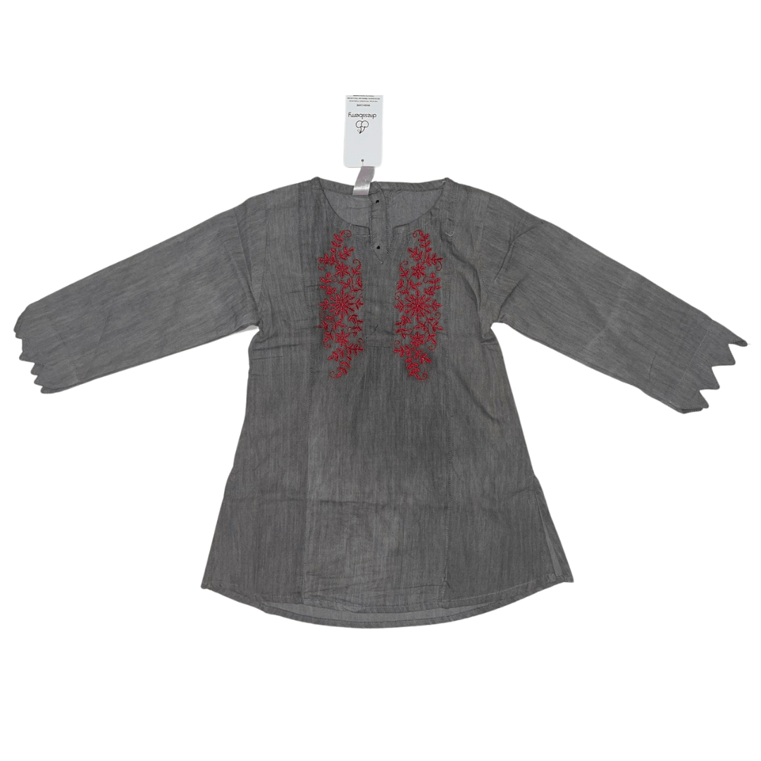 Grey Jeans Design printed Cotton Kurti - Miniwears