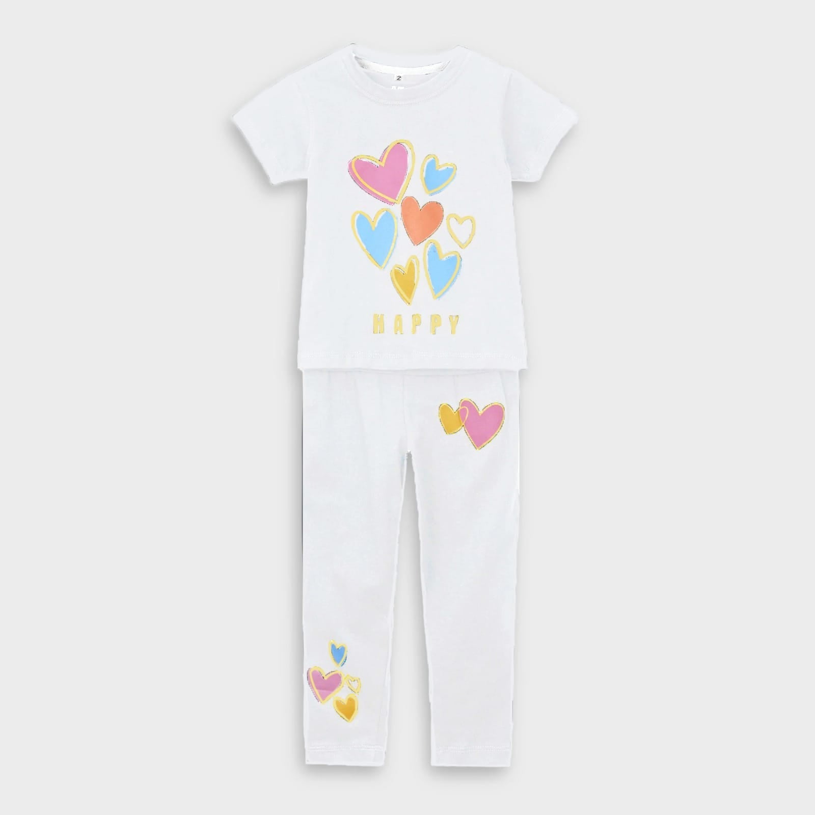 Happy T-Shirt & Trouser Set white - Miniwears