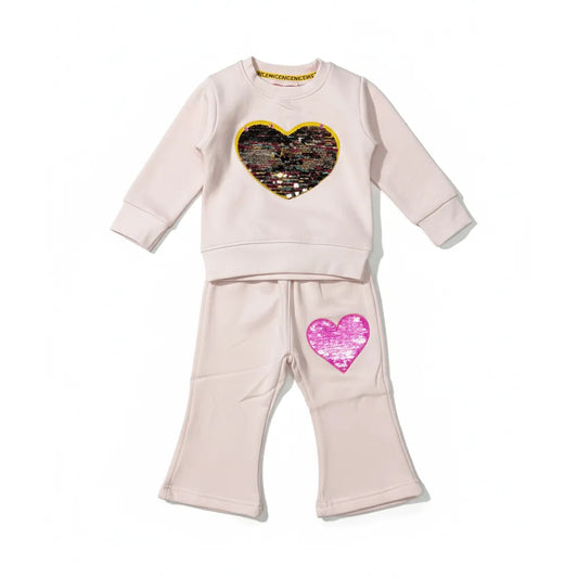 Heart Baby Pink Tracksuit - Miniwears