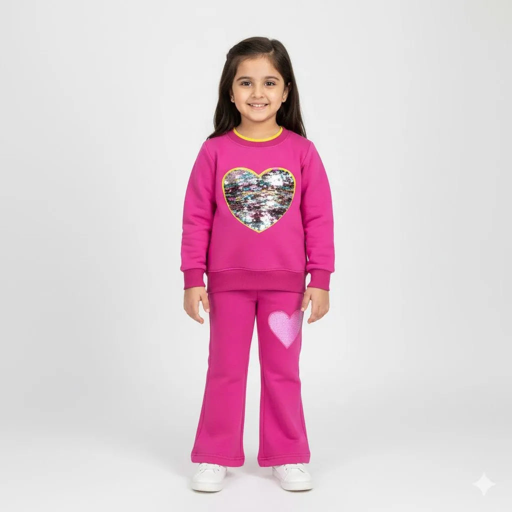 Heart Pink Tracksuit - Miniwears