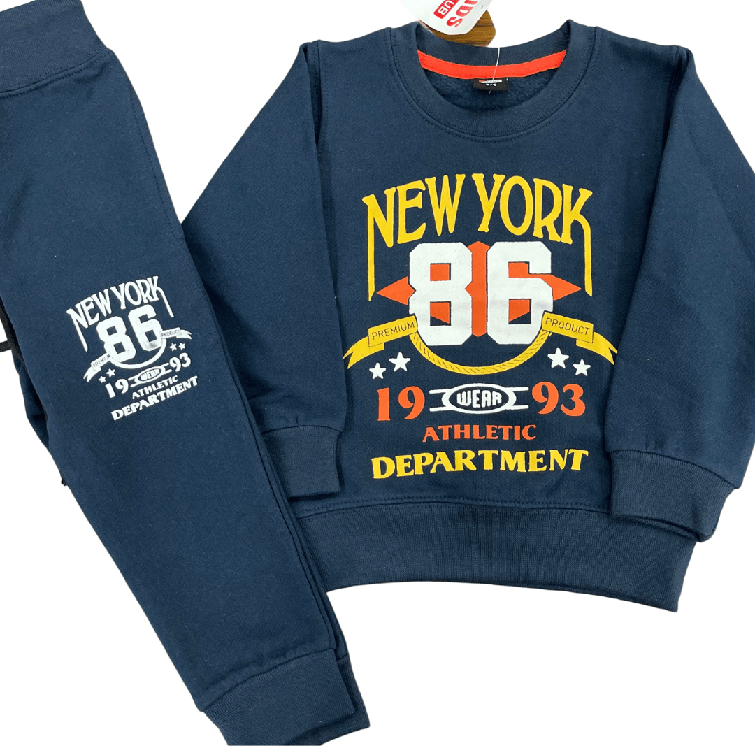 Kids New York Blue Track Suit (Fleece) - Miniwears