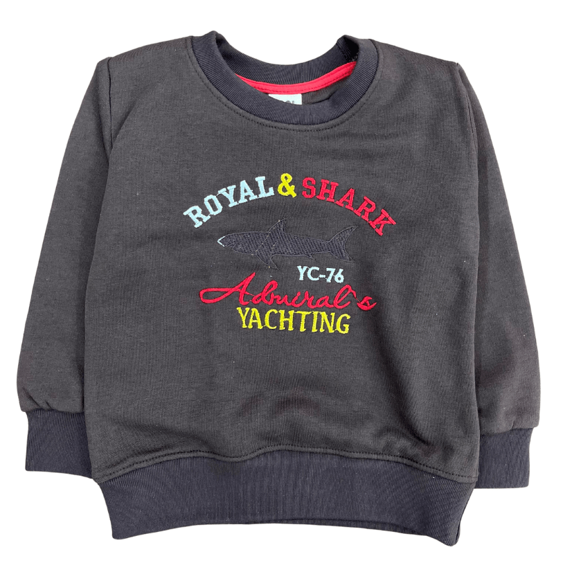 Kids Royal & Shark Brown Sweatshirt - Miniwears