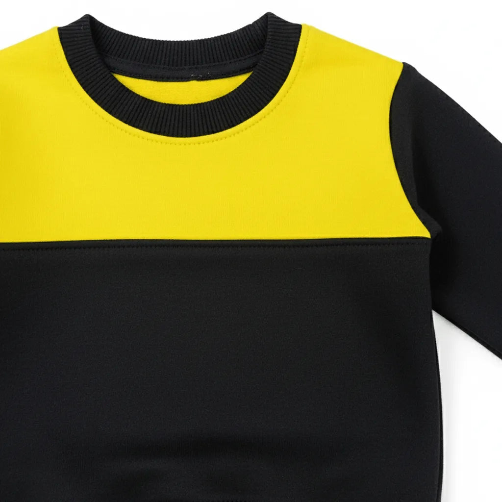 Kids Yellow black Tracksuit - Miniwears