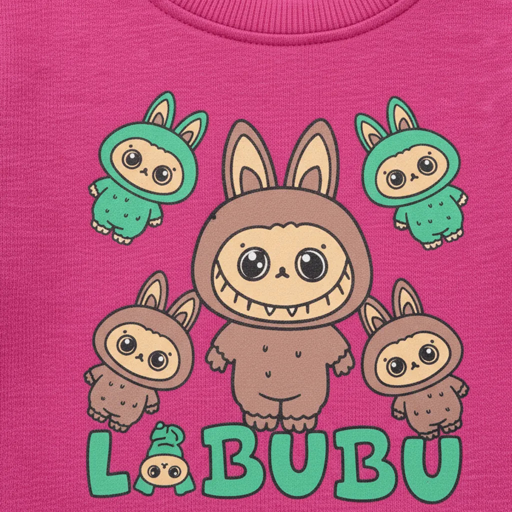 Labubu Mini Dark Pink Tracksuit - Miniwears