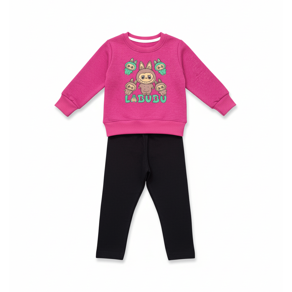 Labubu Mini Dark Pink Tracksuit - Miniwears