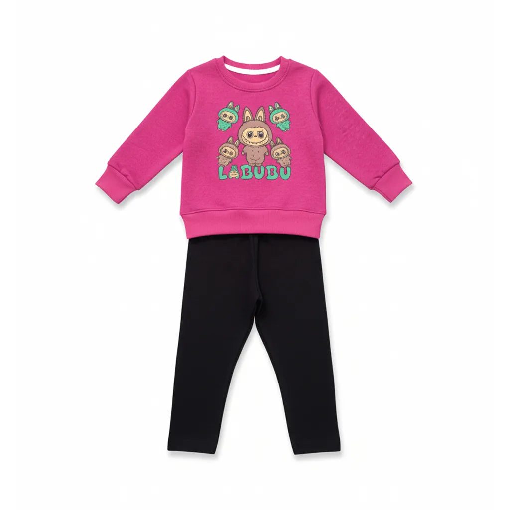 Labubu Mini Dark Pink Tracksuit - Miniwears