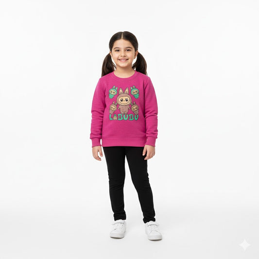 Labubu Mini Dark Pink Tracksuit - Miniwears