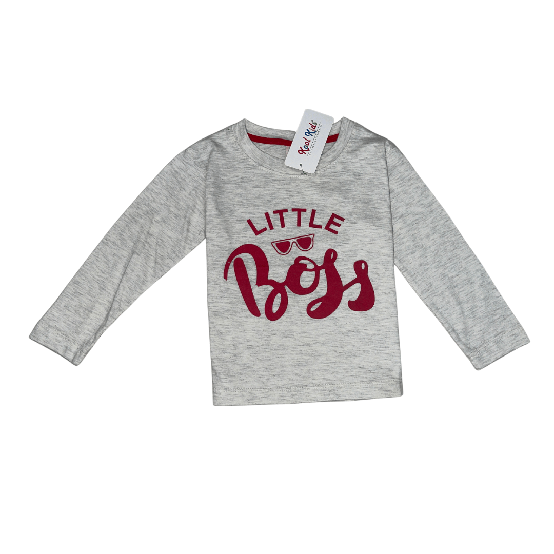 Little Boss Grey White Shirt - Miniwears