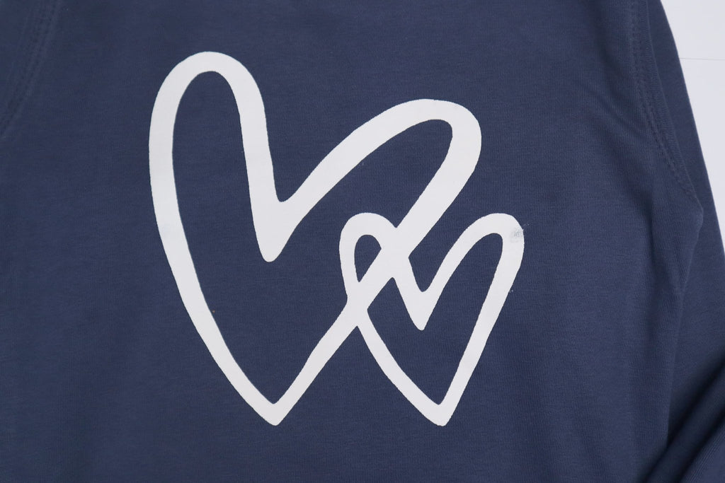 Navy Heart Shaped Fleece Tracksuit (300gsm) - Miniwears