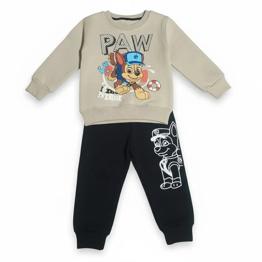 Paw Patrol Cream And Black Tracksuit - Miniwears
