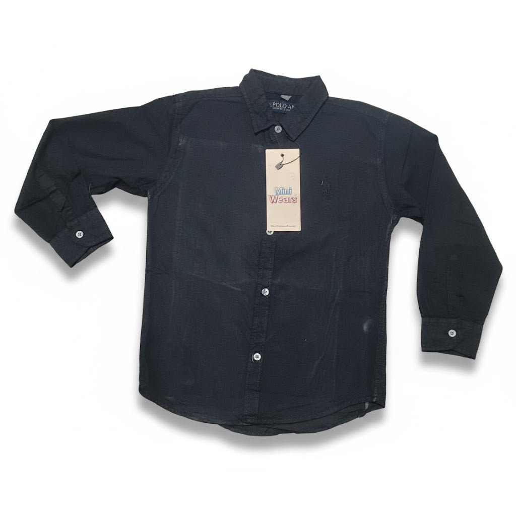 Polo Black full Sleeve Shirt - Miniwears