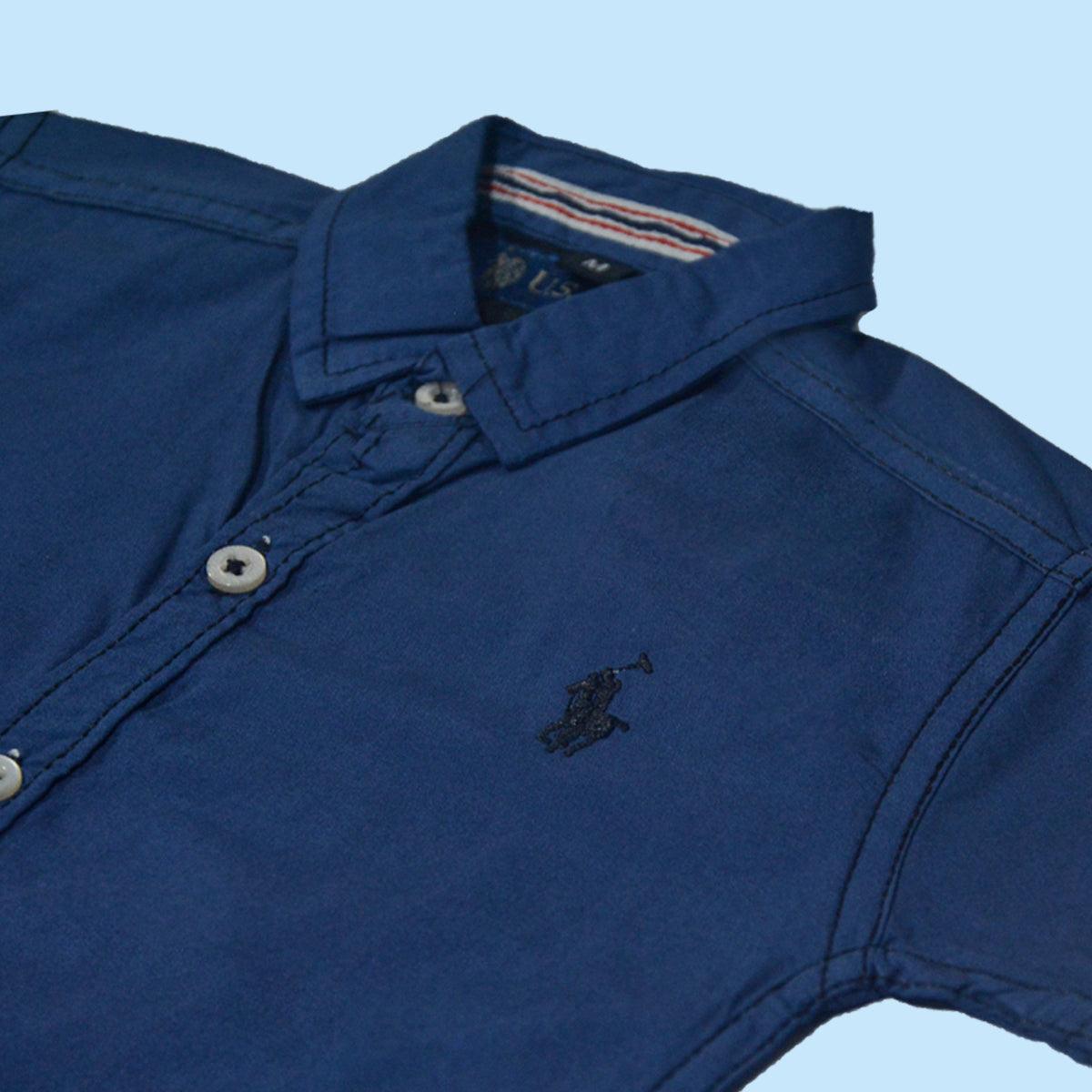 Polo Blue cotton T shirt For Boys - Miniwears
