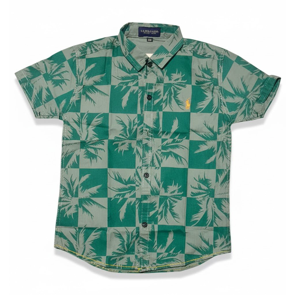 Polo Green leaf Half Sleeve Shirt - Miniwears