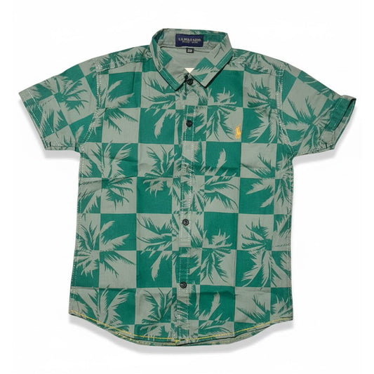 Polo Green leaf Half Sleeve Shirt - Miniwears