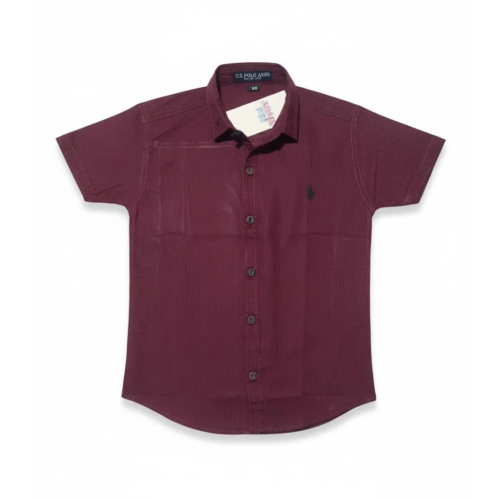 Polo Maroon Half Sleeve Shirt - Miniwears