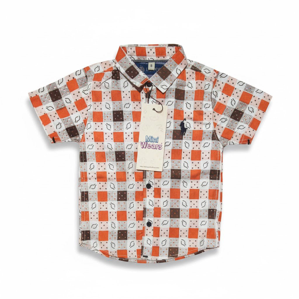 Polo Orange Box Half Sleeve Shirt - Miniwears