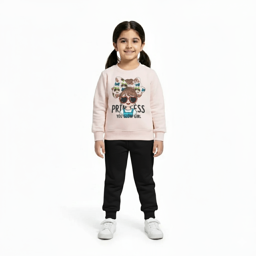 Princess Pink Black Tracksuit - Miniwears