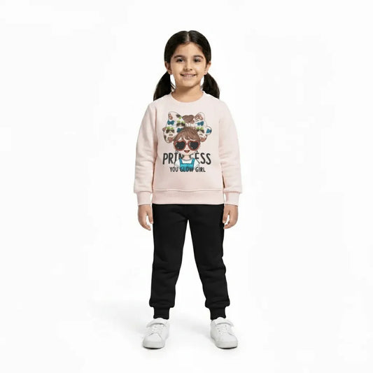 Princess Pink Black Tracksuit - Miniwears