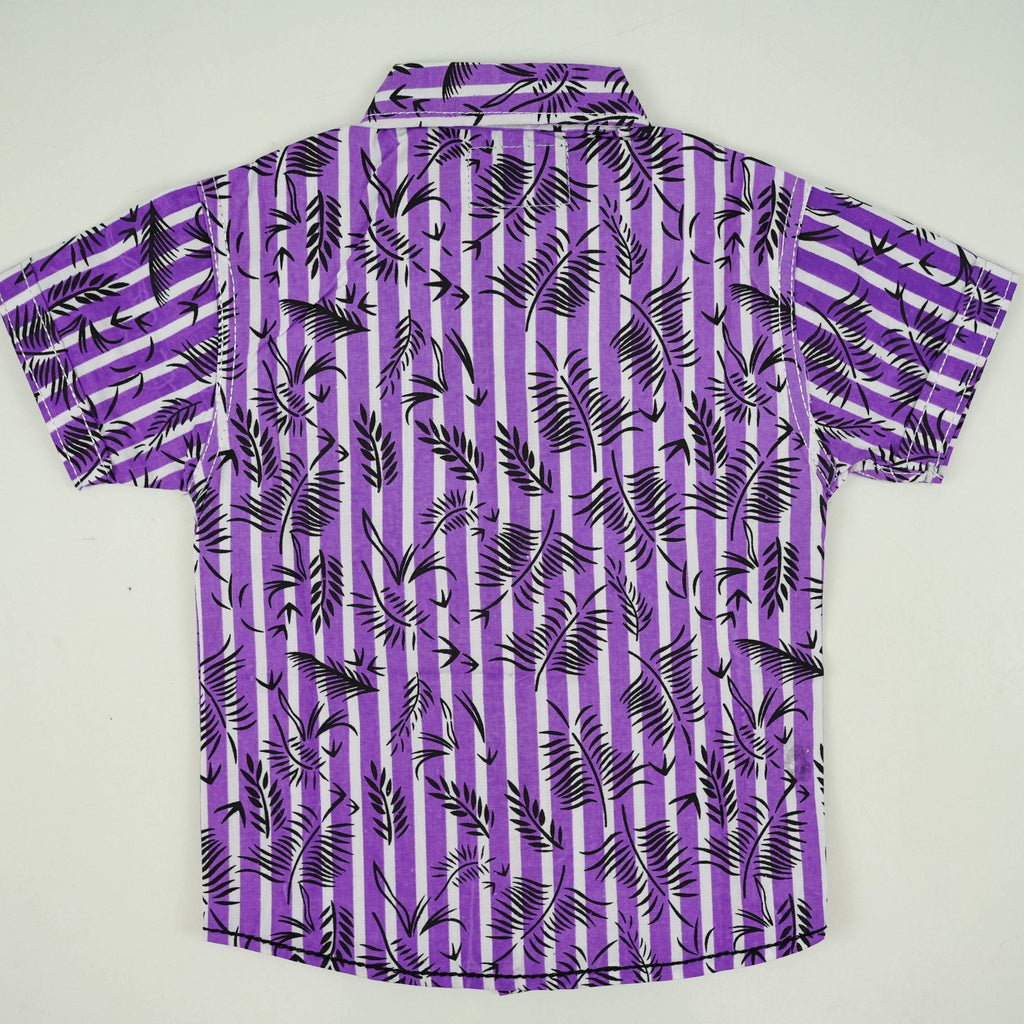 Purple Colored Cotton Dress Shirt - Miniwears