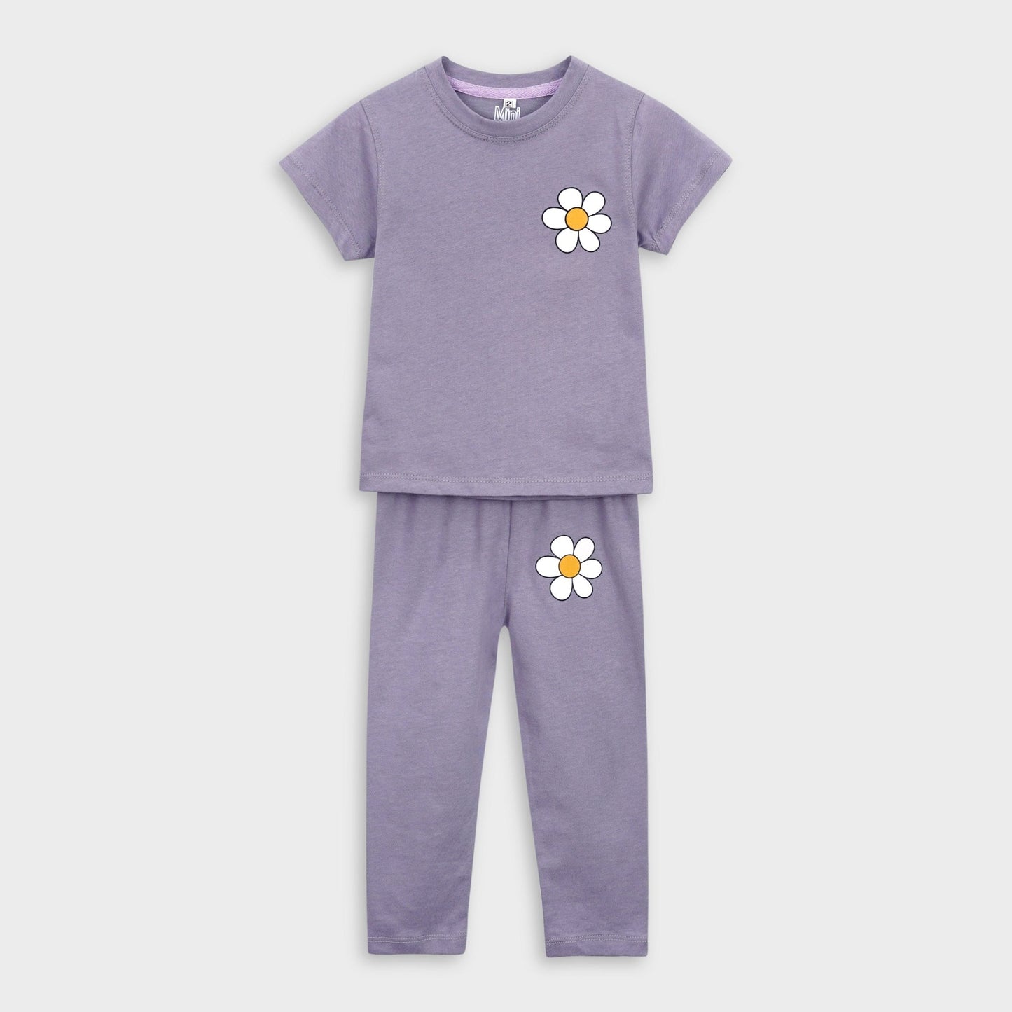 Purple Flower T-Shirt & Trouser Set - Miniwears