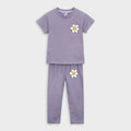 Purple Flower T-Shirt & Trouser Set - Miniwears