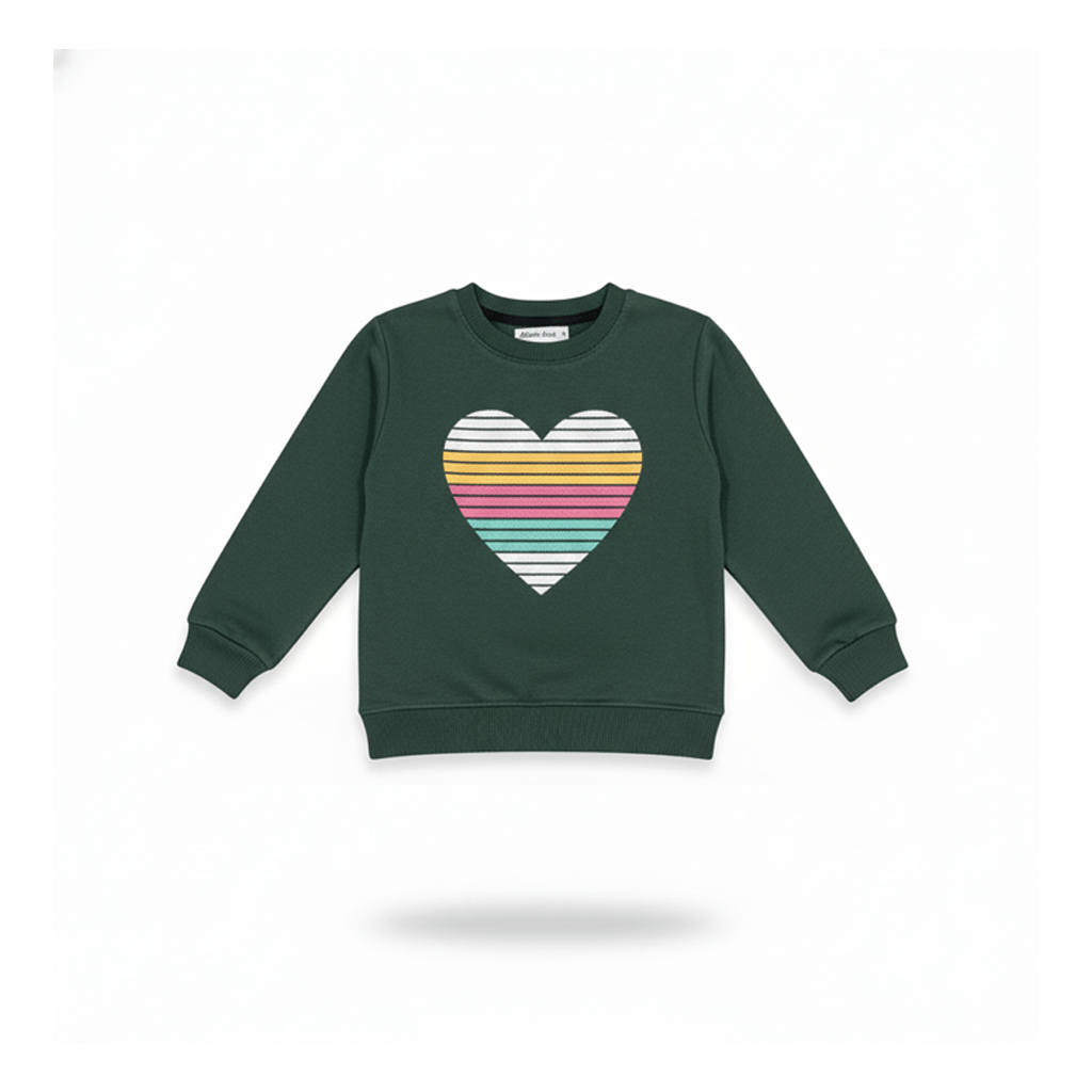 Rainbow Heart Dark Green Tracksuit - Miniwears