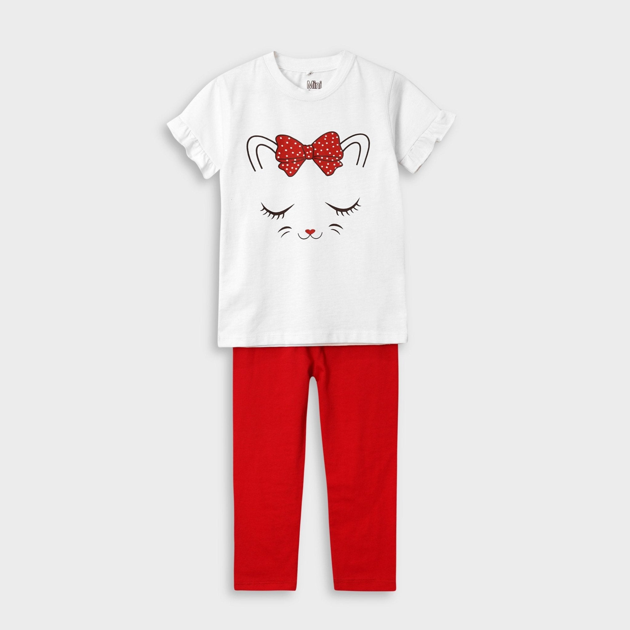Red Cat T-shirt Set - Miniwears